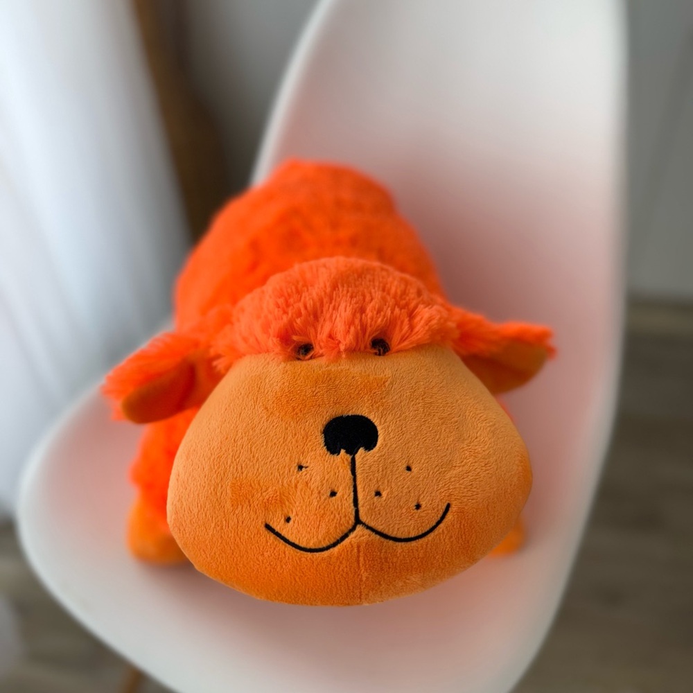 Pillow Pets Neonz Plush Rare Retired 2012 Orange Puppy Dog Large